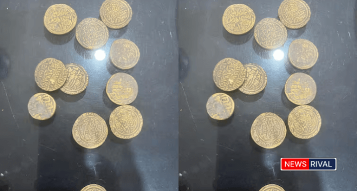 अलीगढ़ के गांव में जमीन से निकले पुराने सोने के सिक्के